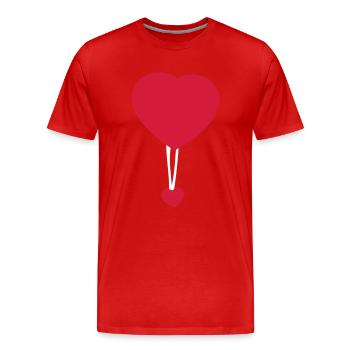 Coeurs en parachute - T-shirt bio Premium Homme - rouge - Devant - Damien (186cm)