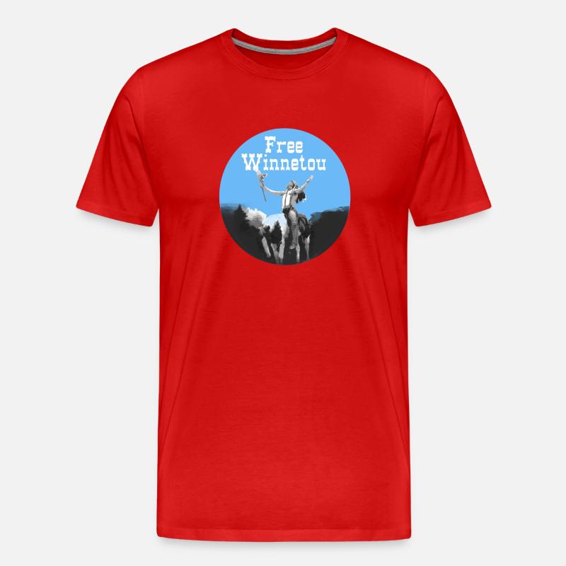 free winnetou,winnetou,indianer,häuptling - Männer Premium Bio T-Shirt - Rot