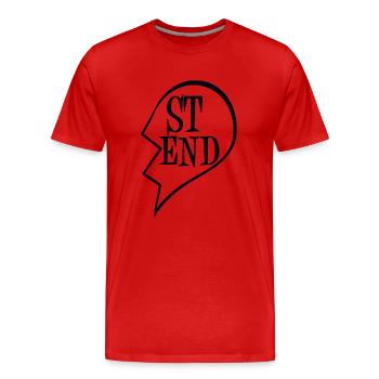 Freundschaft - Männer Premium Bio T-Shirt - Rot - Vorne - Damien (186cm)