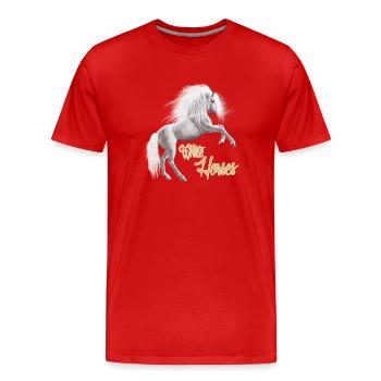 Cheval Blanc - T-shirt bio Premium Homme - rouge - Devant - Damien (186cm)