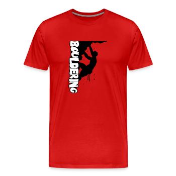 Bouldering Imprimer - T-shirt bio Premium Homme - rouge - Devant - Damien (186cm)
