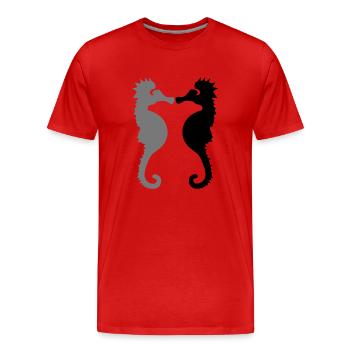 seepferdchen - Männer Premium Bio T-Shirt - Rot - Vorne - Damien (186cm)