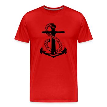 anchor skipper - Men's Premium Organic T-Shirt - red - Front - Damien (186cm)