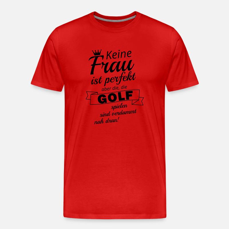 Perfekte Golffrau - Männer Premium Bio T-Shirt - Rot