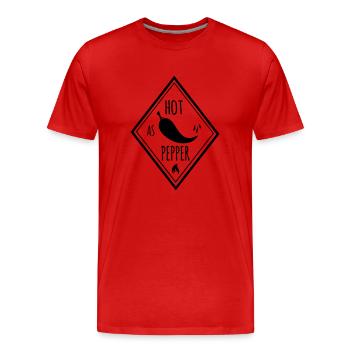 Hot as pepper - Männer Premium Bio T-Shirt - Rot - Vorne - Damien (186cm)