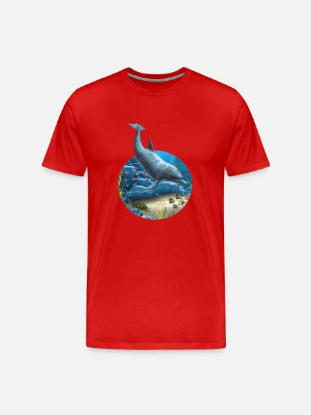 Le monde des dauphins - T-shirt bio Premium Homme - rouge