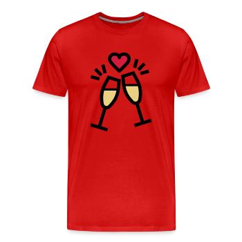 oder Sekt zum Valentinstag - Männer Premium Bio T-Shirt - Rot - Vorne - Damien (186cm)