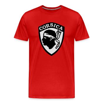 Korsika Blason - Männer Premium Bio T-Shirt - Rot - Vorne - Damien (186cm)