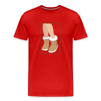 Sheepskin boots with legs - Men's Premium Organic T-Shirt - red - Front - Damien (186cm)
