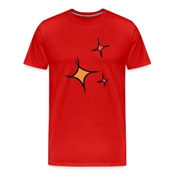 Asterisk. Three colorful stars, hand-drawn. - Men's Premium Organic T-Shirt - red - Front - Damien (186cm)