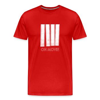 OH MOVIE! - Men's Premium Organic T-Shirt - red - Front - Damien (186cm)