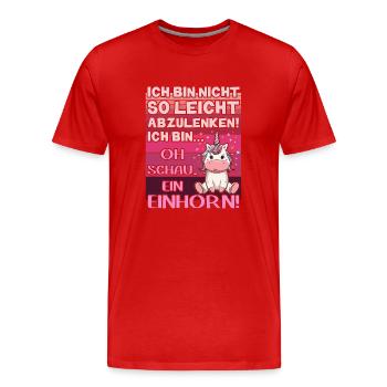 Für große Einhorn-Fans. Einhornliebhaber - Männer Premium Bio T-Shirt - Rot - Vorne - Damien (186cm)