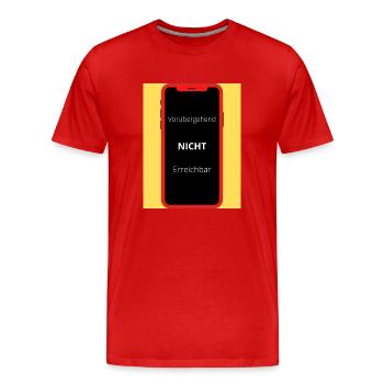 Vorüberhehend nicht Erreichbar Handy - Männer Premium Bio T-Shirt - Rot - Vorne - Damien (186cm)