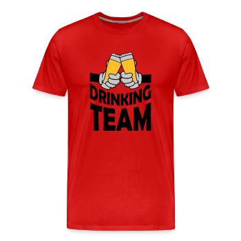 Boire du pain grillé au verre de bière de l’équipe - T-shirt bio Premium Homme - rouge - Devant - Damien (186cm)