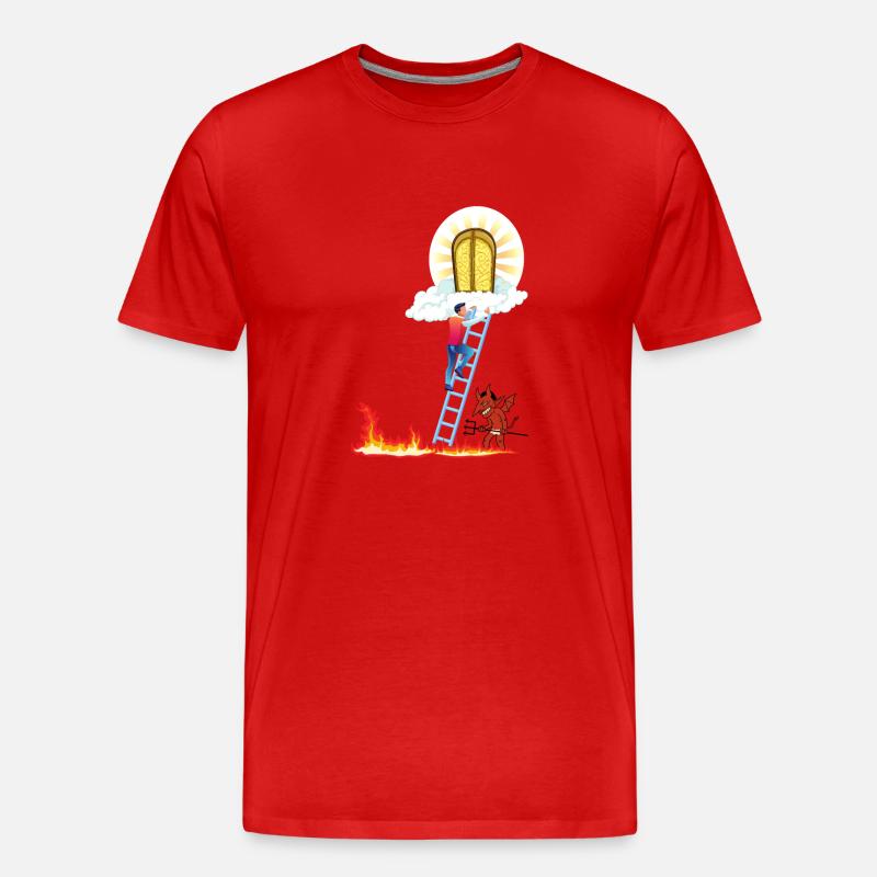 Himmel oder Hölle - Männer Premium Bio T-Shirt - Rot