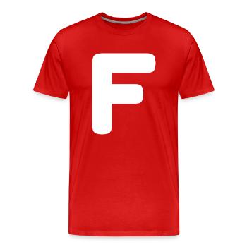 F in den Chat - gefallener Bruder - par respect - Männer Premium Bio T-Shirt - Rot - Vorne - Damien (186cm)