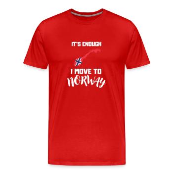 Drapeau norvégien NorvégienS Je déménage en Norvège - T-shirt bio Premium Homme - rouge - Devant - Damien (186cm)