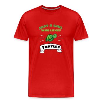 Océan Animal De Mer Animal Fille Cadeau Tortue - T-shirt bio Premium Homme - rouge - Devant - Damien (186cm)