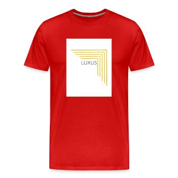 Luxus - Männer Premium Bio T-Shirt - Rot - Vorne - Damien (186cm)