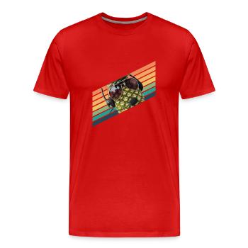 Ananas Pilot Flieger Vintage Sonnenbrille - Männer Premium Bio T-Shirt - Rot - Vorne - Damien (186cm)