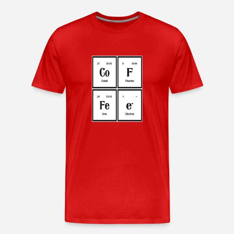 Kaffee | Periodensystem der Elemente - Männer Premium Bio T-Shirt - Rot