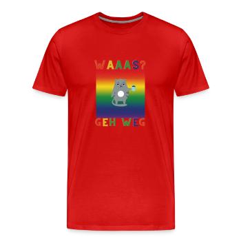 Was geh weg - Männer Premium Bio T-Shirt - Rot - Vorne - Damien (186cm)