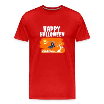 Creepy Grim Reaper Costume Party Joyeux Halloween - T-shirt bio Premium Homme - rouge - Devant - Damien (186cm)