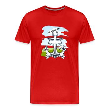 Ich Anker dich Meine Liebe bis ans Ende T-Shirt - Männer Premium Bio T-Shirt - Rot - Vorne - Damien (186cm)