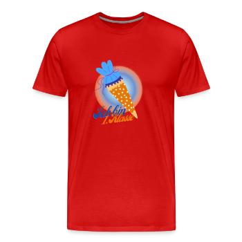 Ich bin erste Klasse - Männer Premium Bio T-Shirt - Rot - Vorne - Damien (186cm)