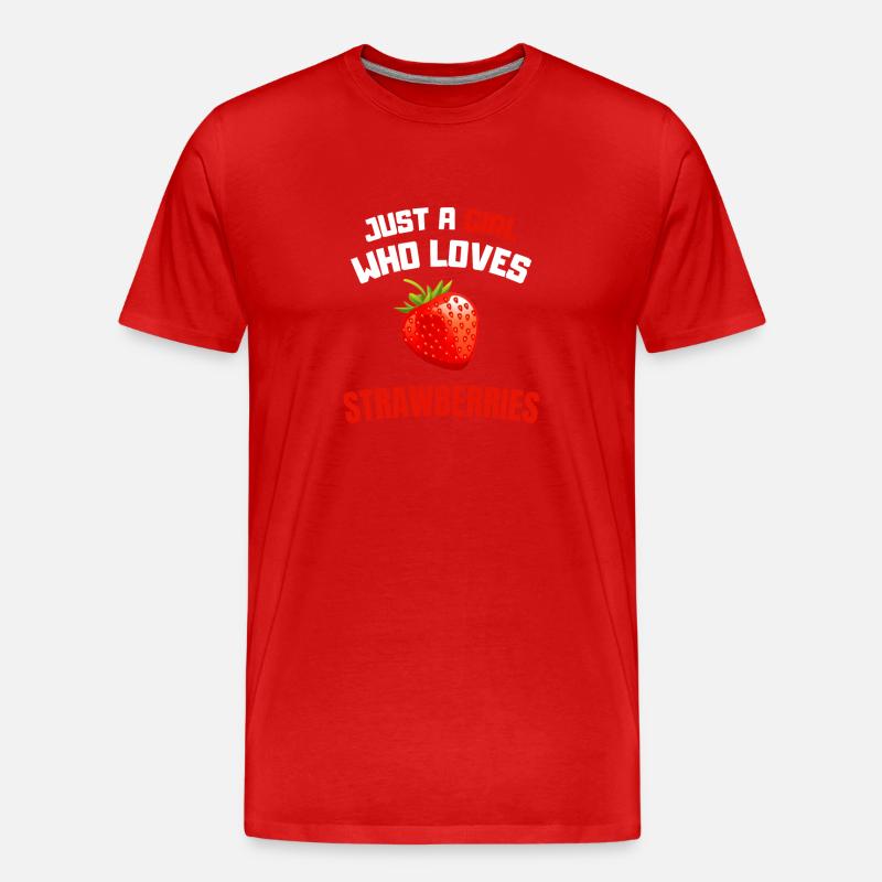 Erdbeer Liebhaber Mädchen Geschenk Erdbeere - Männer Premium Bio T-Shirt - Rot