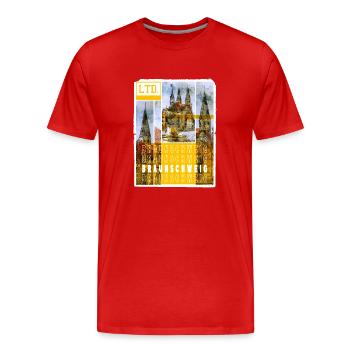 Braunschweig Allemagne City Skyline Accueil - T-shirt bio Premium Homme - rouge - Devant - Damien (186cm)