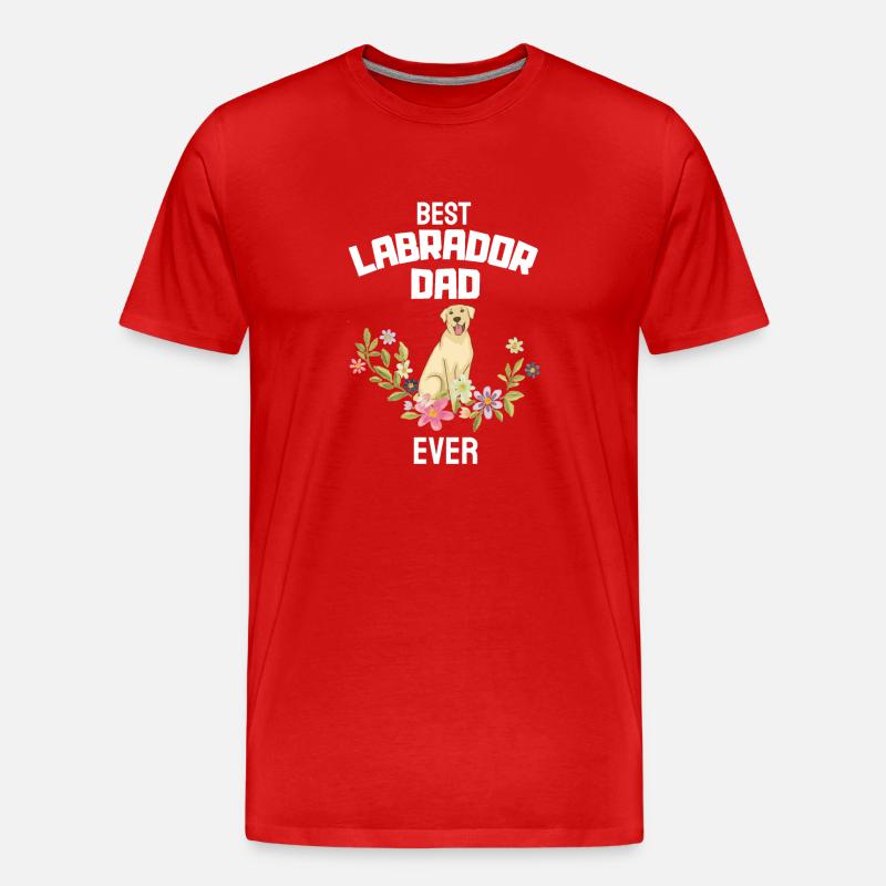 Labrador Papa - Männer Premium Bio T-Shirt - Rot