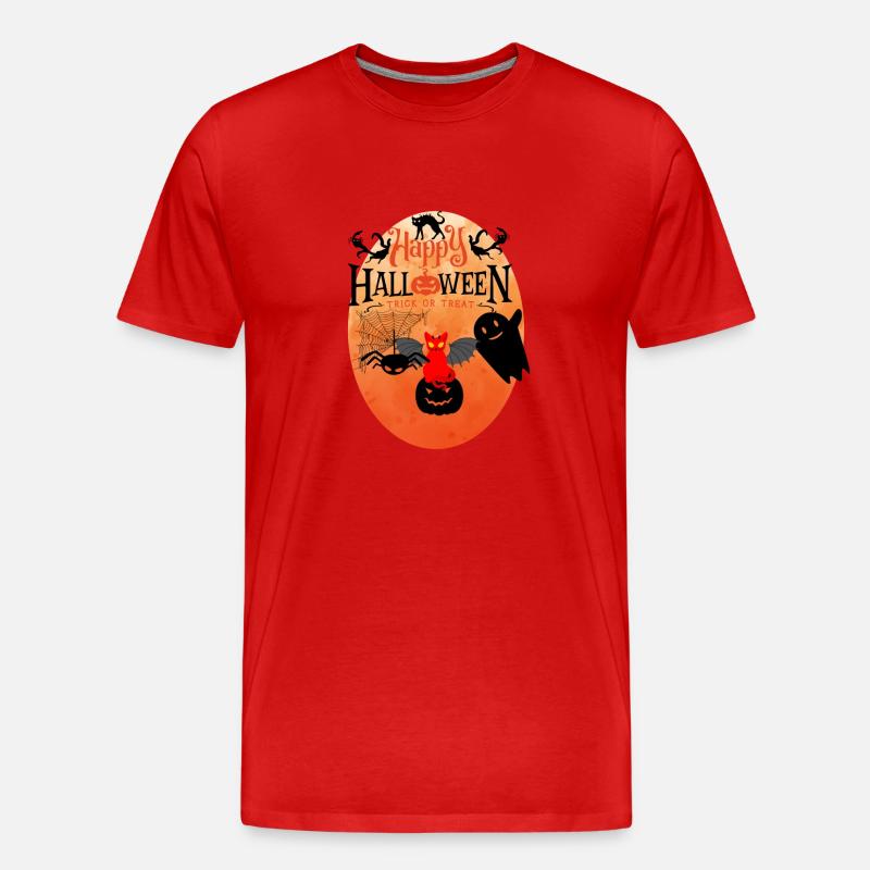 Cat-o-ween die Monster sind raus! - Männer Premium Bio T-Shirt - Rot