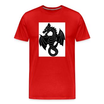 Dragon Flying - Männer Premium Bio T-Shirt - Rot - Vorne - Damien (186cm)