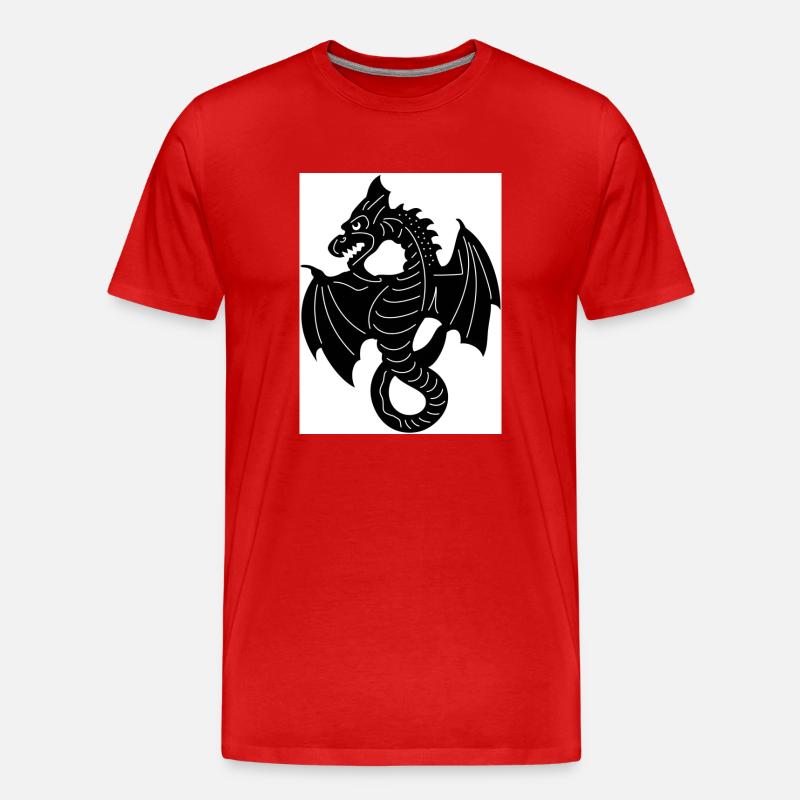 Dragon Flying - Männer Premium Bio T-Shirt - Rot