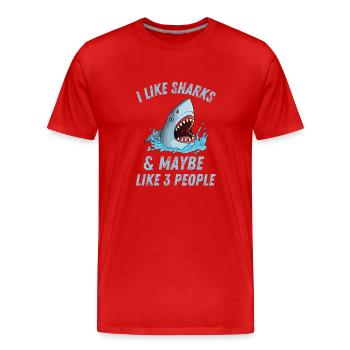Ocean Animal Lovers Predator Funny Gift Shark - T-shirt bio Premium Homme - rouge - Devant - Damien (186cm)