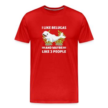 Beluga Wal Ozean Tier Lustiges Geschenk Beluga - Männer Premium Bio T-Shirt - Rot - Vorne - Damien (186cm)