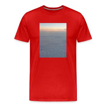 Himmel - Männer Premium Bio T-Shirt - Rot - Vorne - Damien (186cm)
