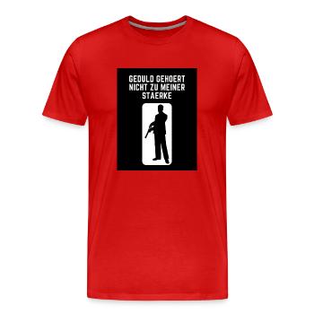 Geduld ist nicht meine Stärke - Männer Premium Bio T-Shirt - Rot - Vorne - Damien (186cm)