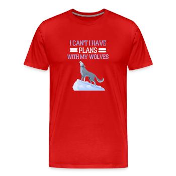 Prédateur Forêt Animal Drôle Cadeau Loup - T-shirt bio Premium Homme - rouge - Devant - Damien (186cm)