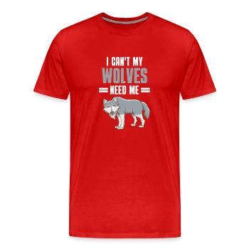Habitant de la forêt Prédateur Drôle de cadeau loup - T-shirt bio Premium Homme - rouge - Devant - Damien (186cm)