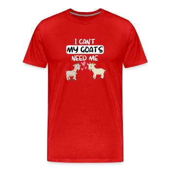 Farm Animal Lovers Funny Gift Goat - T-shirt bio Premium Homme - rouge - Devant - Damien (186cm)