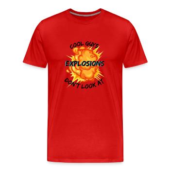 Les mecs cool ne regardent pas Explosions - T-shirt bio Premium Homme - rouge - Devant - Damien (186cm)