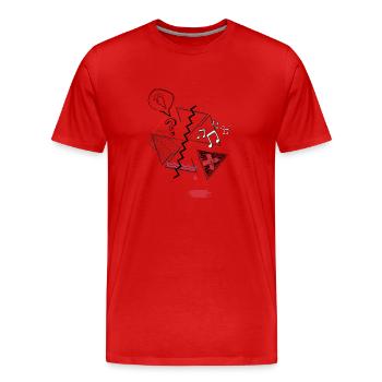 Verwirrung 1 - Männer Premium Bio T-Shirt - Rot - Vorne - Damien (186cm)