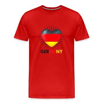 WM in Katar i Love Germany Fanartikel - Männer Premium Bio T-Shirt - Rot - Vorne - Damien (186cm)