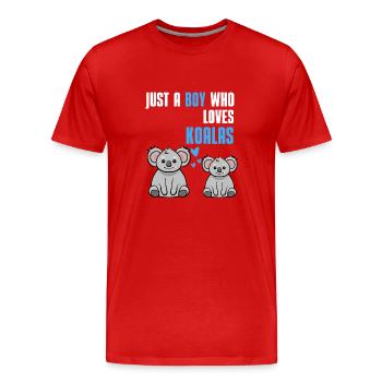 Animal Lovers Australia Animal Boys Gift Koala - Men's Premium Organic T-Shirt - red - Front - Damien (186cm)