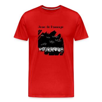 Jean de Passage - T-shirt bio Premium Homme - rouge - Devant - Damien (186cm)