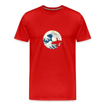 Perfect Wave - Männer Premium Bio T-Shirt - Rot - Vorne - Damien (186cm)