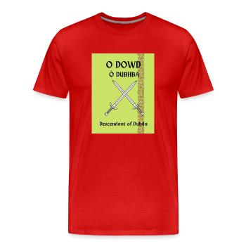 O DOWD SURNAME - Men's Premium Organic T-Shirt - red - Front - Damien (186cm)