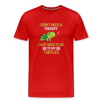 Animal marin Océan Animal Cadeau Tortue - T-shirt bio Premium Homme - rouge - Devant - Damien (186cm)